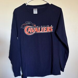 Virginia Cavaliers UVA Long Sleeve Shirt - Navy Orange